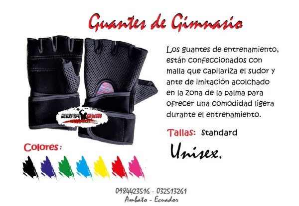 Guantes de gym nuevo modelo descp
